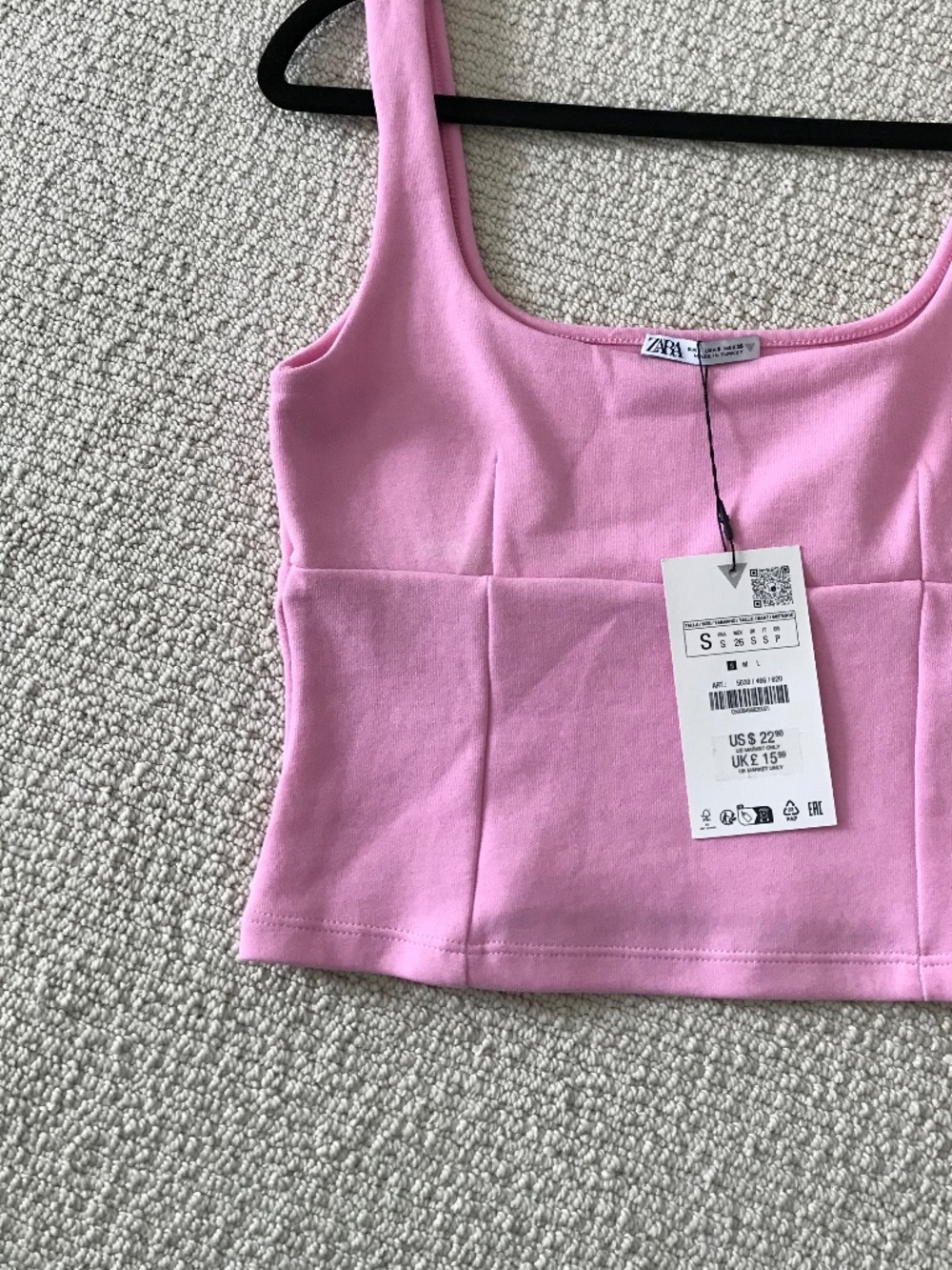 Zara hot pink crop top